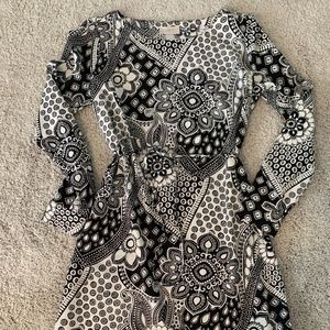 Black & White Patterned Loft Dress